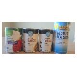 2x Pizza Sauce, 1x Diced Tomatoes, 1x iodized Sea