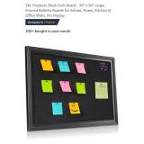 NEW 30" x 20" Black Cork Board - "BOXED FOR