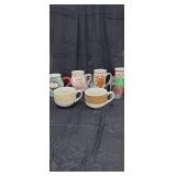 8 Ct Holiday Mugs & Glasses, 4 Oversized & 4