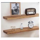 2 New Pine Natural Rustic Wooden Floating Shelves