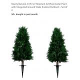Set of 2 - 30" Artificial Cedar Plant w/
