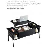 NEW Wood Lift Top Coffee Table w/ Hidden