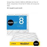 Simply Filters 16x22x1 MERV 8, MPR 600, Air