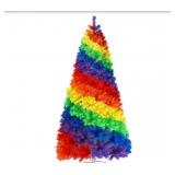 7 ft. Unlit Colorful Rainbow Full Fir Artificial