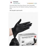 Schneider Black Vinyl Exam Gloves, 4mil,