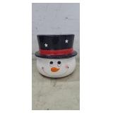 Ceramic Snowman Head, 6.25"t x 7.5"w