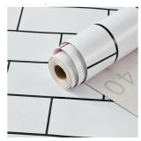 NEW 35.4" x 394" White Brick Contact Paper, Peel