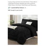 King Size 7 Pc Bed in a Bag, Black*appears