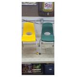 NEW Set of 2 - 12" School Chair w/ Chromed Steel