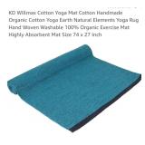NEW 74" x 27" Yoga Mat, Handmade Organic Cotton,