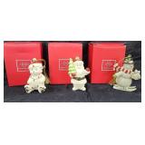 Set of 3 Lenox Porcelain Ornaments, Polar Bear,