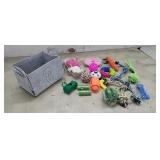 Dog Toy Lot w/ Little Storage Box