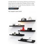 Set of 5 Floating Wall Mounted Shelves w/ Lip,