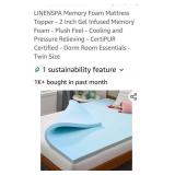 (New) Twin Size 2 inch Memory Foam Mattress