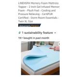 (New)  Twin XL  2 inch Memory Foam Mattress Topper