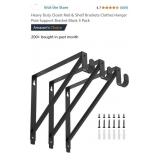 Heavy Duty Closet Rod & Shelf Brackets Clothes