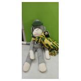 Green Bay Packers Sock Monkey  with scarf