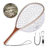 New PLUSINNO Fly Fishing Net, Wooden Frame