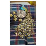 Peacock Wall Clock. approx 32"Tall
