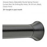 NEW 36"-54" Spring Tension Curtain Rod,