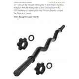 47" EZ Curl Bar Weight Lifting Bar 1-inch Plates