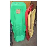 3 Plastic Sleds. It
