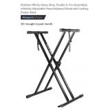 NEW Keyboard Stand with Locking Straps, Black,