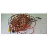Extension Cords Lot, 2 Orange and one brown