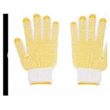 6) Pair Cotton Work Gloves with dots Palm & index