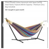 Double Cotton Hammock w/ Steel Stand & Carrying