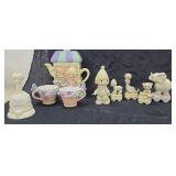 Vintage Precious Moments Figurines, Teapot &