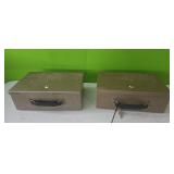 2 - Metal Lock Boxes, 1 Key, Fits both boxes.