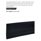 NEW 4" x 120ft Flexible Dry Back Vinyl Trim w/