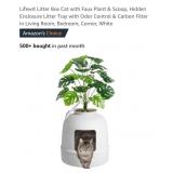 NEW Cat Litter Box Enclosure w/ Artificial Plant,