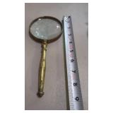 Brass  Magnifying Glass.   Brass has wear 8.5"