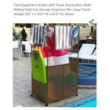 Pool Equipment Holder with Towel Drying Bars,