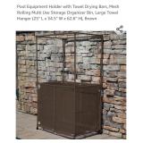 Pool Equipment Holder with Towel Drying Bars,