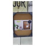 NEW Cork Board w/ Grey Frame, 21" x 17"