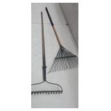 2 Rakes, Leaf Rake,  yard, hay, garden tools