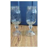2 Redneck Wine Glasses ( Canning Jars Stemware)