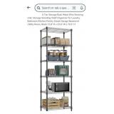 NEW 6 Tier Metal Wire Shelving Unit, Black 15.8"