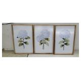 NEW Set of 3 - Blue Hydrangea Watercolor Wall Art
