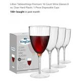 NEW 16 Ct Wine Glasses 8 oz. Clear Hard Plastic