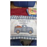 4 Country Placemats Red Table Runner,2 Hand