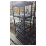 Black Plastic Shelf Unit 5 Shelves 71"Tall x