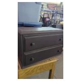 Vintage Wood Cabinet 2 Drawers 24" Wide x14"