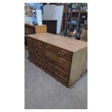 20 Drawer Wood Cabinet 42" Wide x 20 "Deep