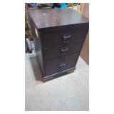3 Drawer Wood Cabinet Bottom Drawer is a File