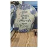 Wine Decor Barrel Lid  & Metal Clock