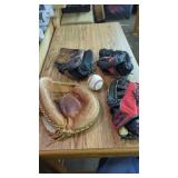 4 Baseball Gloves  3 Rawlings 1 Windsor